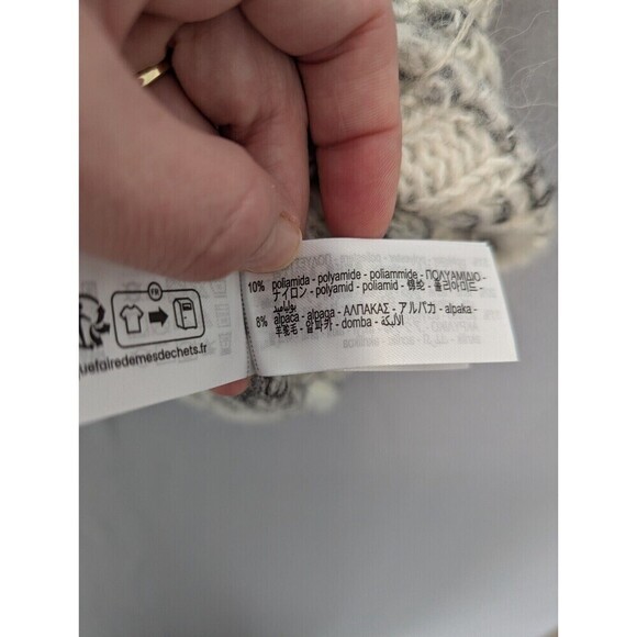 Zara Cream and Black Sleeveless Alpaca Wool Blend Sweater M - Picture 9 of 13